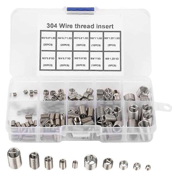 150Pcs Thread Repair Inserts M3 M4 M5 M6 M8 Stainless Steel Heli Coil ...