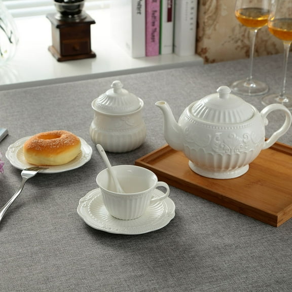 DECORNIJIA White Ceramic Milk Jug with PointMouth Design for Cafe and Home Use 12.5oz