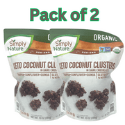 Simply Nature Organic Keto Coconut Clusters with Dark Chocolate, Pumpkin Seeds, Quinoa & Sunflower Seeds, 10 oz- Pack of 2