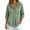 Light Green, variant on Women's Solid Color Half Button 3/4 Sleeve Hooded Pullover Top, Textured Loose Casual Shirt with Relaxed Silhouette, for Spring Summer Daily Wear or Casual Outings Khaki L