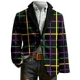 thumbnail image 4 of Men's Casual Lapel Blazer Muticolor One Button Suit Carnival Sparkly Graphic Blazers Regular Fit Sports Coats Jackets for Prom,Party,Dinner, 4 of 4