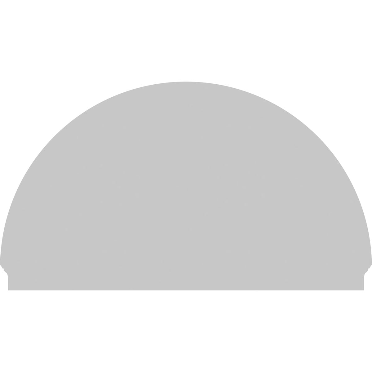Ekena Millwork 78"W x 45-3/4"H x 2-3/4"P Half Round Sunburst Architectural Grade PVC Combination Pediment