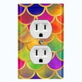 thumbnail image 1 of Metal Light Switch Plate Outlet Cover Mermaid Colorful MER007, 1 of 13