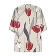 thumbnail image 4 of VEKDONE 2025 Cardigan à Manches Longues pour Femme, Printemps Été, Ample, Décontracté, Mode, Haut Rouge P, 4 of 5
