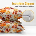 thumbnail image 5 of Pumpkin Fall Pillow Covers 18x18 Set of 2 Orange Beige Autumn Thanksgiving Pillow Cases Maple Leaf Print Outdoor Decorative Holiday Cushion Cover Rustic Decoration Farmhouse Home Sofa Couch Bed Decor, 5 of 6