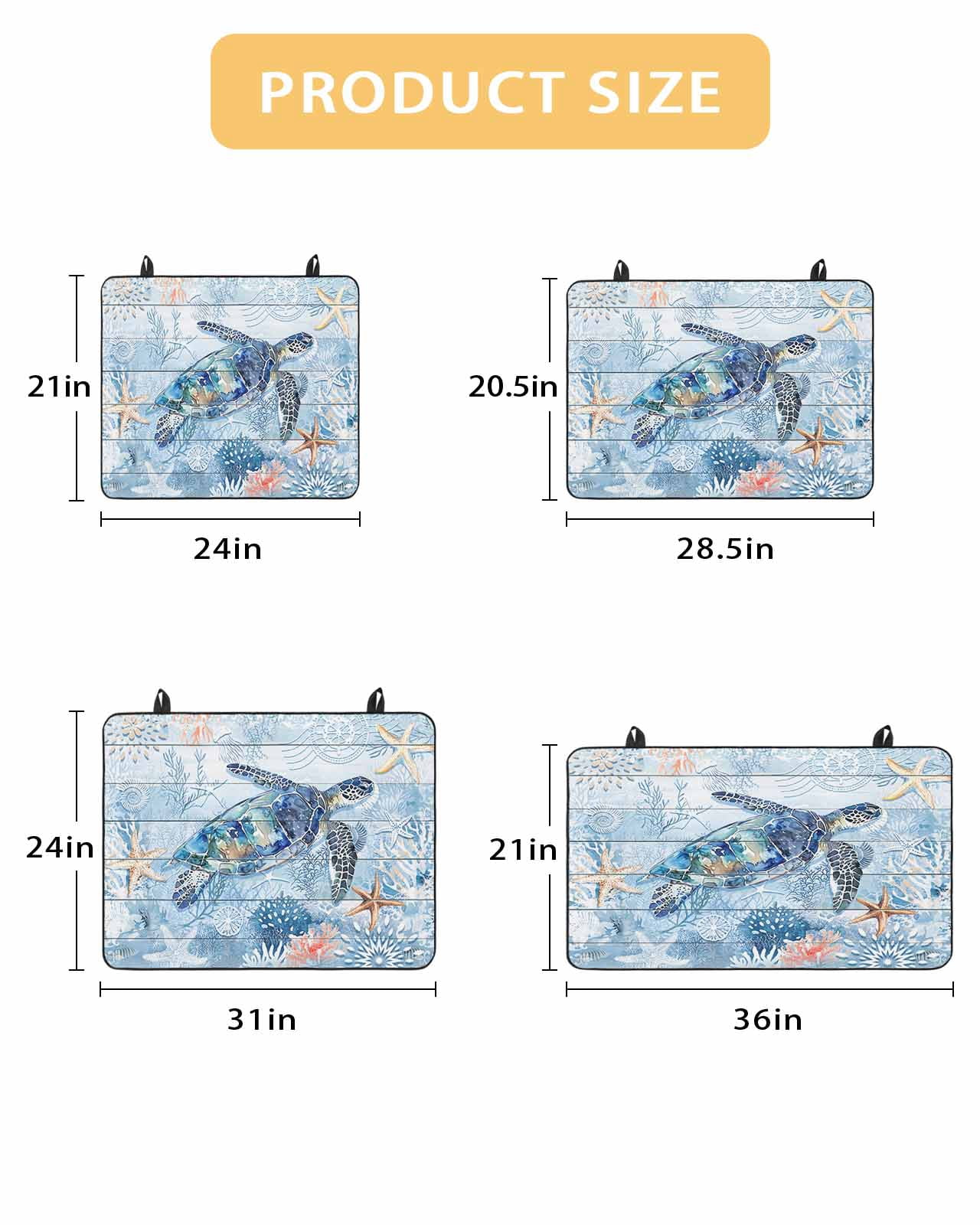 nqOlkjepod Large Induction Cooktop Protector Mat 24"x21", Blue Turtle Coastal Stove Top Covers for Electric Stove, Summer Beach Nautical Starfish Stove Burner Cover Mats, Glass Top Stove Cover