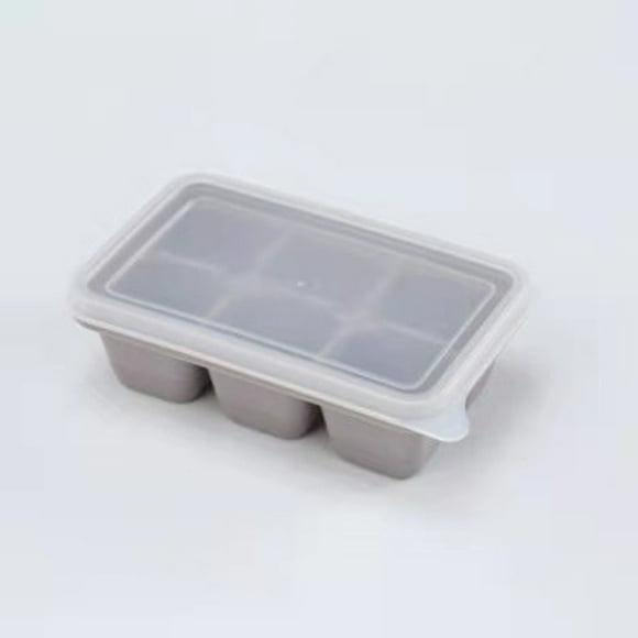 BUYISI 11.5cm*7cm*4cm Matériau de Qualité Alimentaire Moule à Glaçons Boîte PP+Silicone Fond Souple Démoulage Facile 6 Grilles Rose Bleu Gris Gris