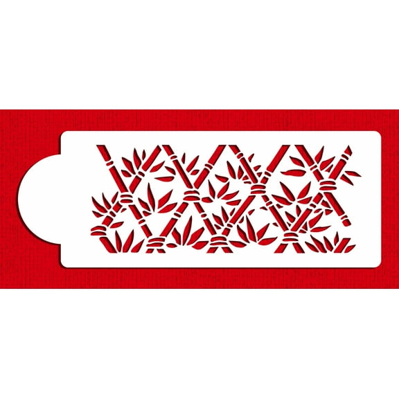 Designer Stencils Bamboo Lattice Cake Stencil, Beige/semi-transparent