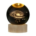 thumbnail image 1 of 3D Crystal Ball with Warm Light Wooden Base Small Night, 1 of 8