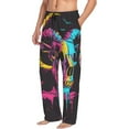 thumbnail image 6 of Yiaed Neon Gothic Skull Moon Print Men's Lounge Pants, Loose PJ Bottoms, Long Pajama Pants for Men-Small, 6 of 6