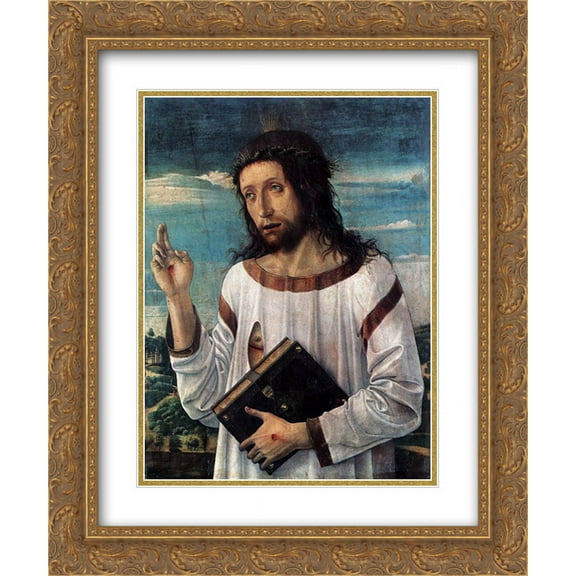 Giovanni Bellini 2x Matted 20x24 Gold Ornate Framed Art Print 'Christ Blessing'