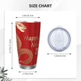 thumbnail image 4 of Año de la serpiente 2025 Feliz Año Nuevo chino 2025 Vaso de acero inoxidable Taza de café de viaje de 20 oz Taza térmica portátil con tapas, 4 of 7