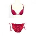 thumbnail image 1 of Women'S Girl Lace W Cup Front Buckle Beautiful Back Gathered Bra + Panty Set 32-36B, 1 of 5