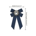 thumbnail image 2 of INSPIRE CHIC Womens Ribbon Brooch Elegant Bowtie Rhinestone Bow Ties for Uniform Dress Navy Blue, 2 of 5