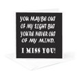 thumbnail image 5 of 3dRose, You maybe out of my sight, but youre never out of my mind. I miss you., 12 Greeting Cards with envelopes, 5 of 7