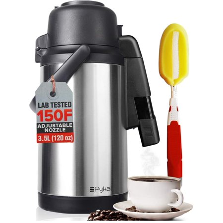 Pykal Stainless Steel Red 120 oz Thermal Carafe with Double Wall