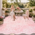 thumbnail image 4 of Moynesa 8'x10' Floral Scalloped Large Area Rugs for Living Room Vintage Distressed Pink Bedroom Rug, Washable Cottage Boho Accent Rug for Apartment Playroom Office Low Pile Non Slip, 4 of 11