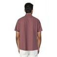 thumbnail image 3 of Cafe Luna Men's and Big Men's Printed Geo Panels Short Sleeve Chambray Woven Shirt, Size S-4XL, 3 of 7