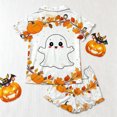 thumbnail image 6 of MEZZALL Girls Halloween Pajama Sets With Sleepwear Two Piece Cozy Short Sleeve Lapel Button Shirts Blouse Tops With Shorts For Toddler Kids Nightwear, 6 of 6