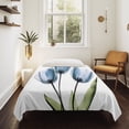 thumbnail image 4 of Blue Tulip Large Tapestry for Bedroom Wall Hanging Tapestry, Abstract Flower Country Farm Floral White Ceiling Backdrop Tapestries Poster Blanket Wall Decor for Teens Room Living Room Dorm 100" x 59", 4 of 8