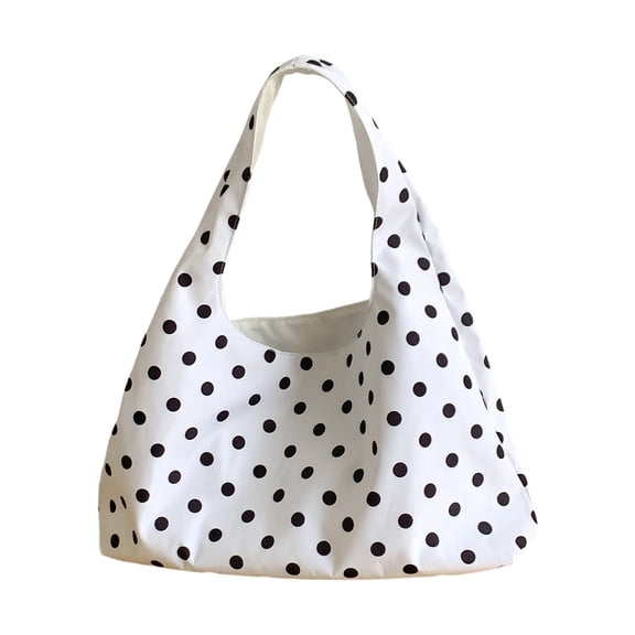 Women Polkas Dot Shoulder Bag Large Capacity Commuting Bag Stylish Armpit Bag Laundry Bag Shopping Bag Grocery Bag