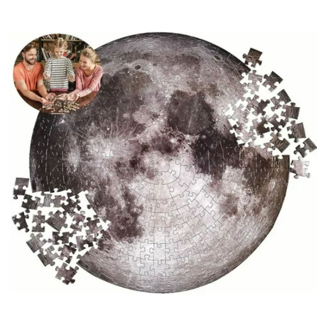 Space Moon Jigsaw Puzzles, Fit Perfectly 1000pcs Moon Jigsaw Clear Pattern Thick Paper for Home Decoration