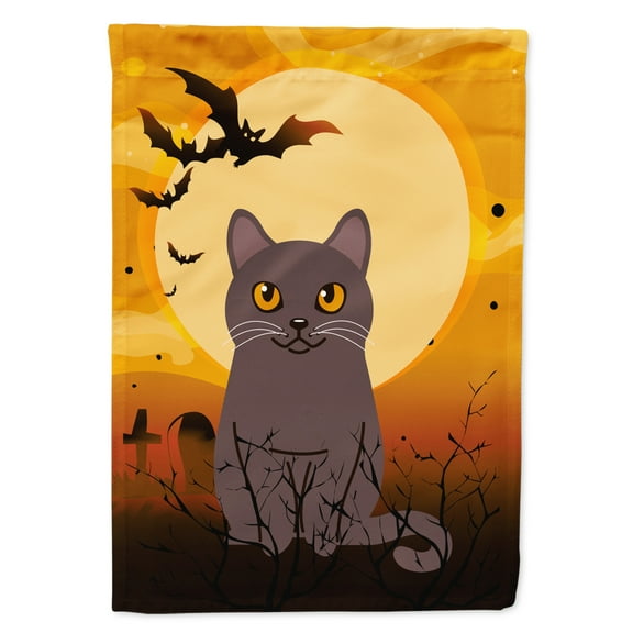 Carolines Treasures BB4443GF Halloween Chartreux Cat Flag Garden Size  Small multicolor