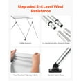 thumbnail image 4 of VEVOR 3 Bow Boat Bimini Tops, 600D Polyester Canopy with Aluminum Alloy Frame, Waterproof & Sun Shade Boat Awning Canopy with Storage Bag, 2 Support Poles, 4 Straps, 6'Lx(54"-60")Wx46"H, Light Grey, 4 of 10