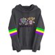 thumbnail image 2 of Uootdi Mardi Gras Womens Drawstring Hoodies for Women Carnival Crewneck Heart Print Hooded Long Sleeve Pullover Festive Color Block Loose Sweatshirts Gift, 2 of 4