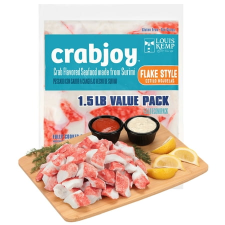 Louis Kemp Crabjoy Crab Flavored Seafood Flake, Gluten-Free, 6g Protein, 24 oz Pouch
