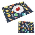 thumbnail image 1 of DouZhe Ensemble de 4 Sets de Table en Polyester, Motif Fusée Spatiale Astronaute, Résistants à la Chaleur pour Table à Manger, 12 Pouces x 18 Pouces, 1 of 6