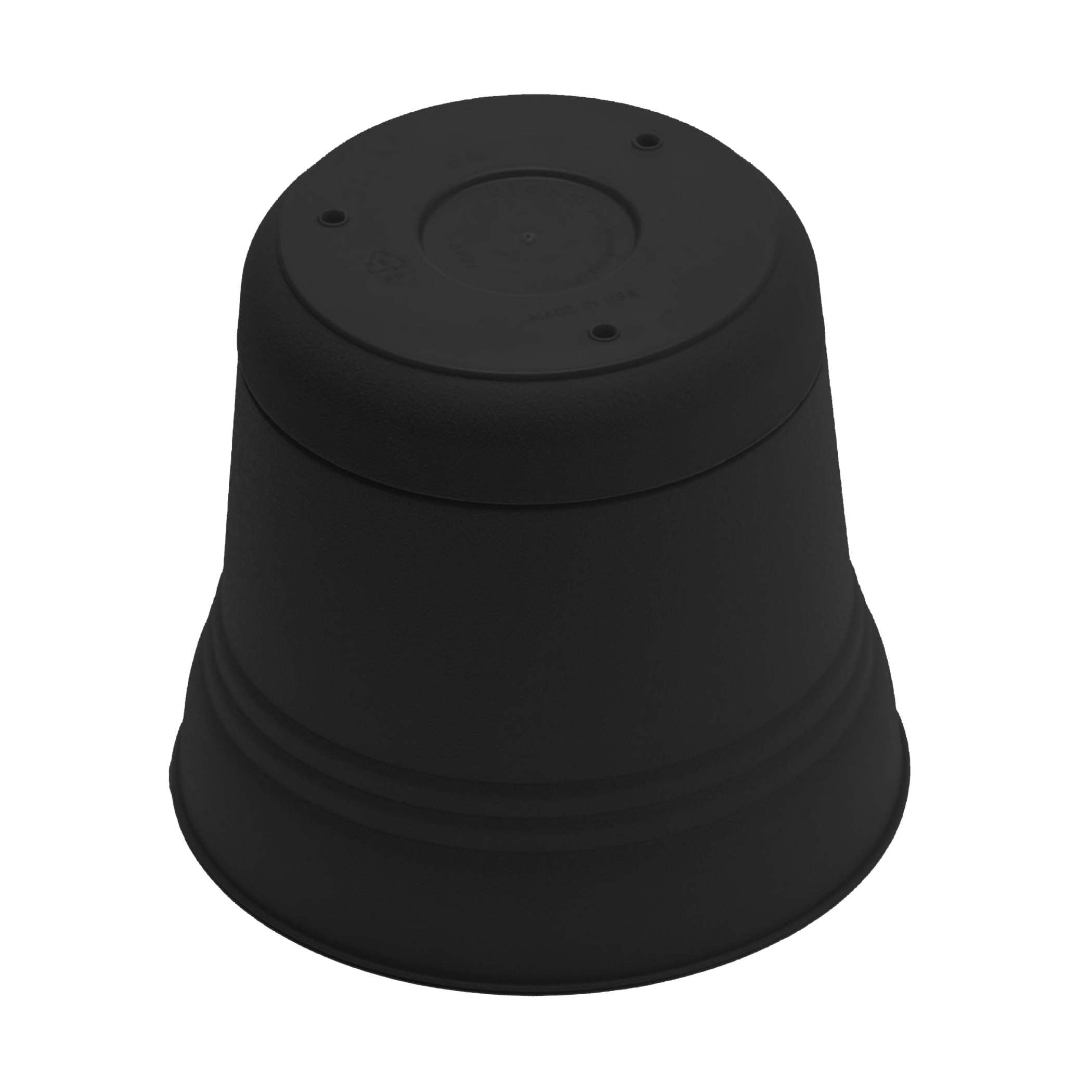 Bloem Saturn 10" Round Plastic Planter - Indoor/Outdoor, Snap-in Saucer & Drainage Holes, Black
