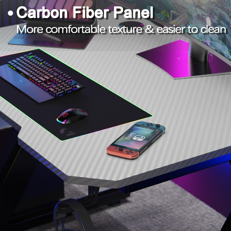 Homall 32 Inches Wide Z-Shaped Computer Gaming Desk with Homall 32 Inches Wide Z-Shaped Computer Gaming Desk with