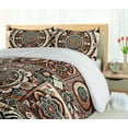 thumbnail image 3 of Ambesonne Boho Duvet Cover Set, Bohemian Romani Style Tiles, Calking, Cinnamon Beige Purpleblue, 3 of 4