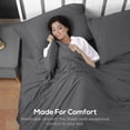 thumbnail image 2 of Utopia Bedding Full Sheet Set - Jersey Knit Sheets 4 Piece  Cotton  Soft T-Shirt Stretchy Sheets Heather Dark Grey, 2 of 7