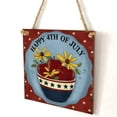 thumbnail image 3 of Inteprter 2 piezas de letreros de colgantes adornos colgantes cuadrados Día de la independencia americana letreros de garaje para hombres Decoración del hogar JM01418 Inteprter HA011999-02, 3 of 6