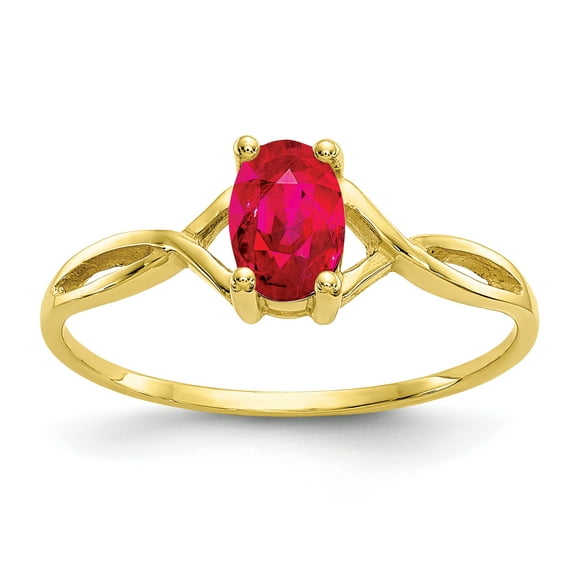 10k Yellow Gold Ruby Birthstone Ring July Gemstone