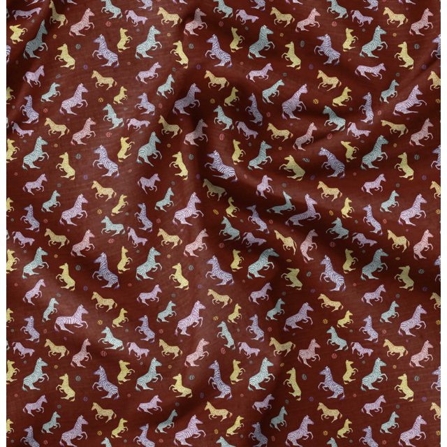 Soimoi Red Polyester Crepe Fabric Wild Animal Print Fabric by The Yard 52 Inch Wide