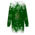 thumbnail image 4 of Gytharion Christmas Sweatshirt Dresses for Women Long Sleeve Crew Neck Funny Party Mini Dress Winter Soft Comfy Xmas Tree Print Tunic Dress, 4 of 5