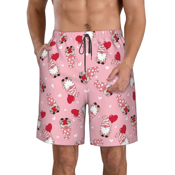 Fotbe Gnome With Heart Trajes de Baño Estampados para Hombre, Shorts de Verano de Secado Rápido, Ropa de Playa, Bañadores-Large