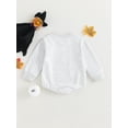 thumbnail image 4 of Wassery Infant Baby Girls Jumpsuit Long Sleeve Round Neck Pumpkin Print Romper Pullovers 3 6 12 18 Months Newborn Halloween Costume, 4 of 8