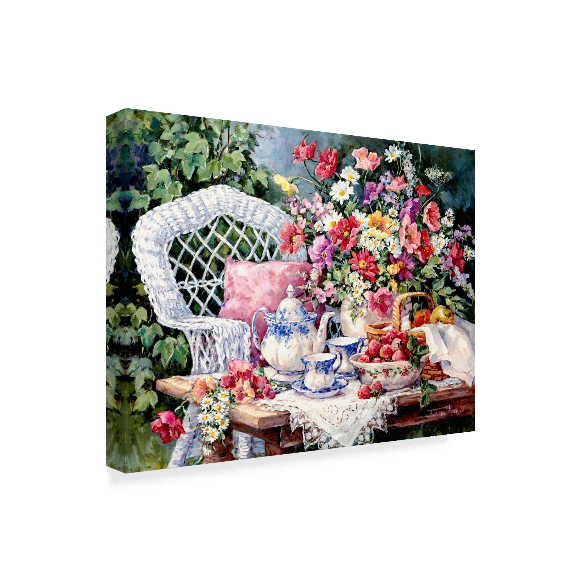 Trademark Fine Art 'Tea And Strawberries' Canvas Art by Barbara Mock