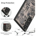thumbnail image 3 of for Samsung Galaxy S23 Ultra Case Rose Design Floral Pattern Print Slim TPU Bumper Case Shockproof Protective Case for Women Girls Cover for Galaxy S23 Ultra, Black, 3 of 13