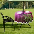 thumbnail image 6 of GZHJMY Outdoor 60inch Round Tablecloth with Umbrella Hole and Zipper, Purple Chrysanthemum Table Cloths, Spring/Summer Table Covers for BBQs Picnic, 6 of 7
