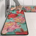 thumbnail image 2 of Kitchen Rugs Sets Of 2,Pioneer Flower Floral Print Pattern Anti Fatigue Kitchen Mat Rugs Non Slip Washable,Decorative Kitchen Floor Mats for Kitchen,Sink,Laundry,17"x47"+17"x47", 2 of 5