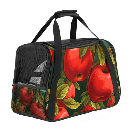 Apple Premium Fabric Cat Carrier Bag  Durable 900D Oxford Cloth with Sherpa Base  Ideal for Travel & Outdoor Adventures  Convenient & Comfy Pet Tote