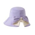 thumbnail image 3 of Women's Bowknot Wide Brim Sun Hat Foldable Summer Hats for Women with 360° UV Protection Breathable Packable Design for Beach Travel Outdoor Use,Purple, 3 of 4