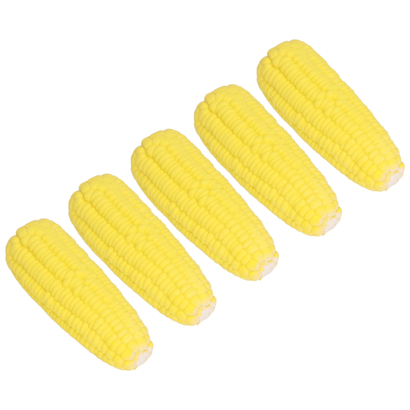 Riousery 5Pcs Dog Corn Toy Latex Simulation Interactive Puppy Teething Chew Toys with Sound for Small Medium Large Dogs, 5.51 inches / 14 cm