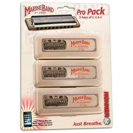 Hohner Marine Band 3-Piece Harmonica Set in Keys of G, A & C Made in Germany