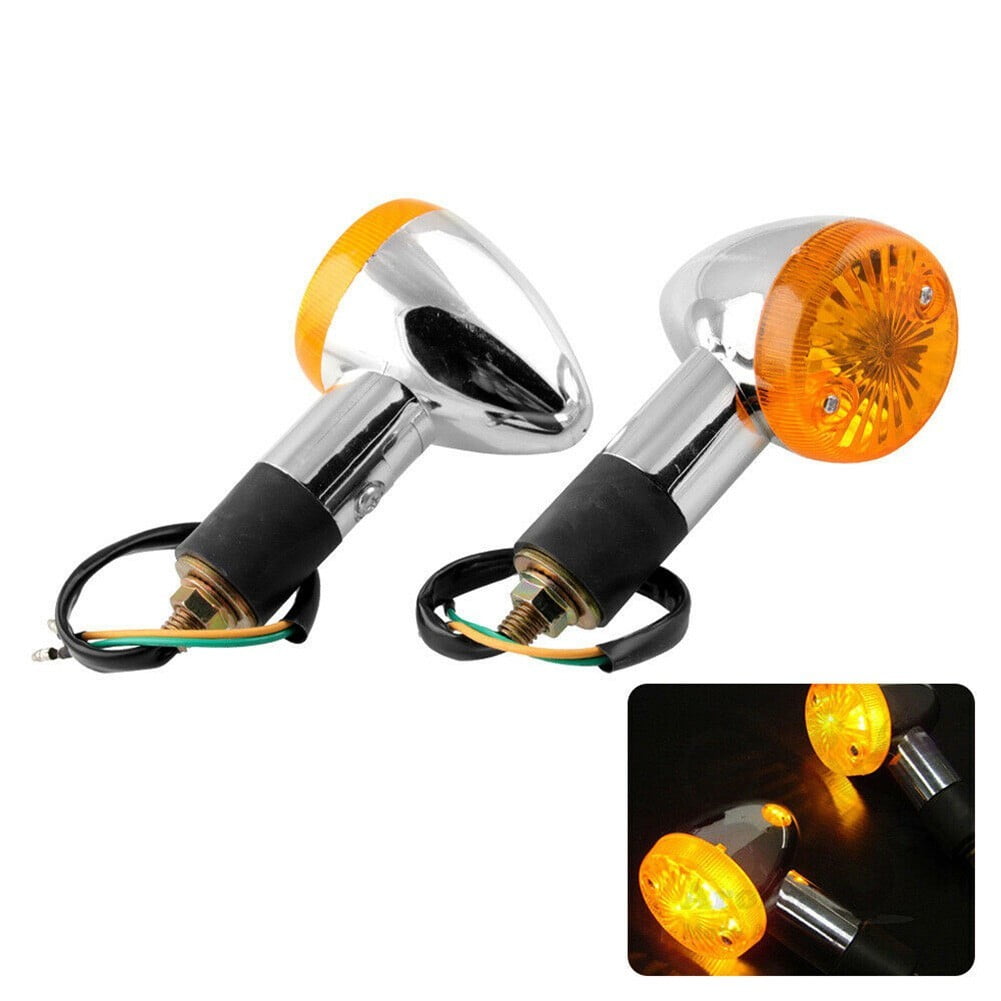 2x Motorcycle Bike Bulb Amber Turn Signal Indicator Light Universal 12V Orange